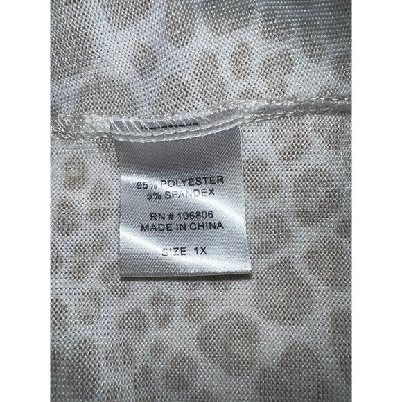 1X Vegan Cashmere Snow Leopard Ultra Soft SWEATER Mockneck Emily Daniels NEW - Picture 7 of 7